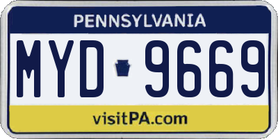 PA license plate MYD9669