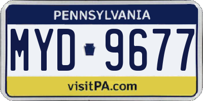 PA license plate MYD9677