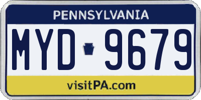 PA license plate MYD9679