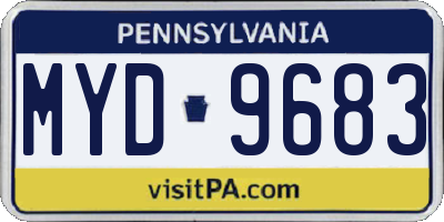 PA license plate MYD9683