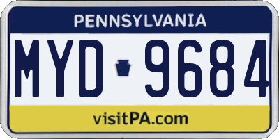 PA license plate MYD9684