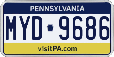 PA license plate MYD9686