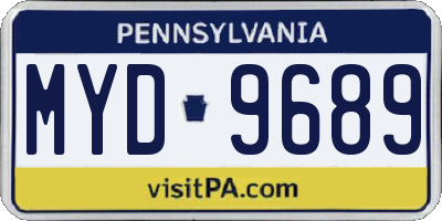 PA license plate MYD9689