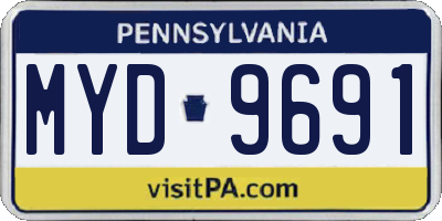PA license plate MYD9691