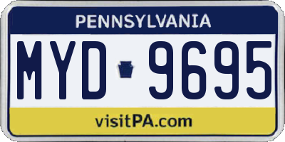 PA license plate MYD9695