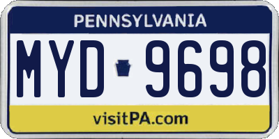 PA license plate MYD9698