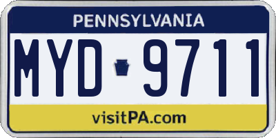 PA license plate MYD9711