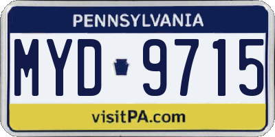 PA license plate MYD9715