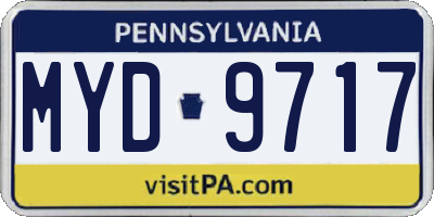 PA license plate MYD9717