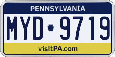 PA license plate MYD9719