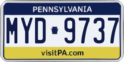 PA license plate MYD9737