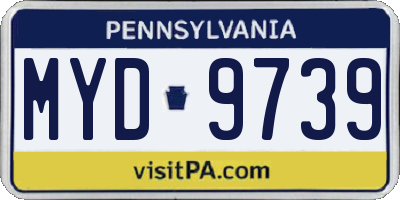 PA license plate MYD9739