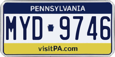 PA license plate MYD9746