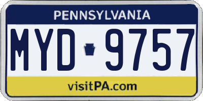 PA license plate MYD9757