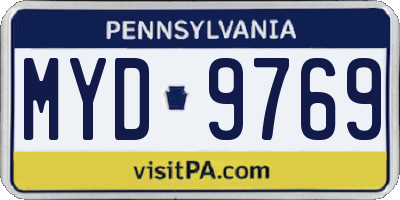 PA license plate MYD9769