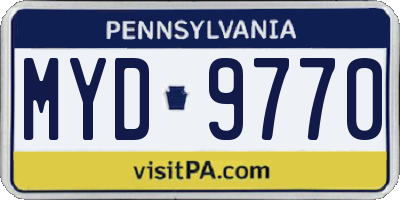PA license plate MYD9770