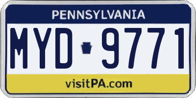 PA license plate MYD9771