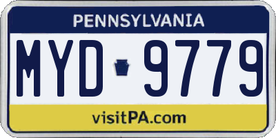 PA license plate MYD9779