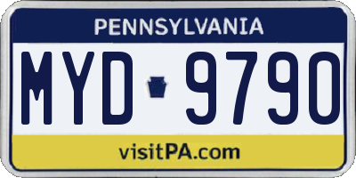 PA license plate MYD9790