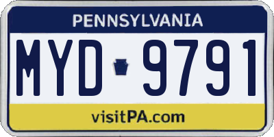 PA license plate MYD9791