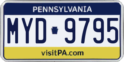 PA license plate MYD9795