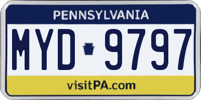 PA license plate MYD9797
