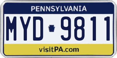 PA license plate MYD9811