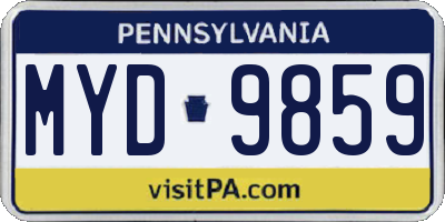 PA license plate MYD9859