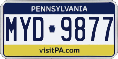 PA license plate MYD9877