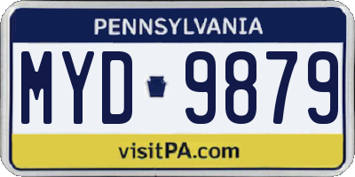 PA license plate MYD9879