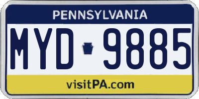PA license plate MYD9885