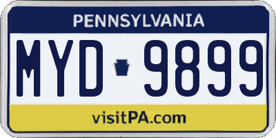 PA license plate MYD9899