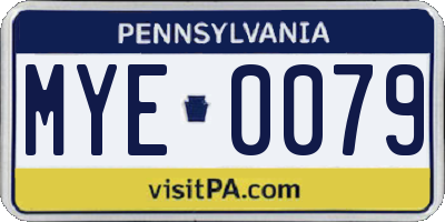 PA license plate MYE0079