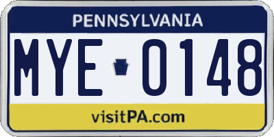 PA license plate MYE0148