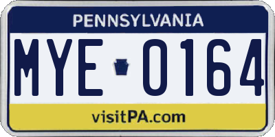 PA license plate MYE0164