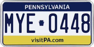 PA license plate MYE0448