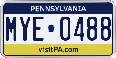 PA license plate MYE0488