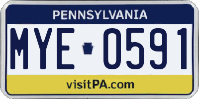 PA license plate MYE0591