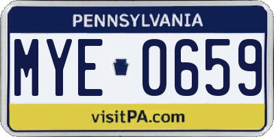 PA license plate MYE0659