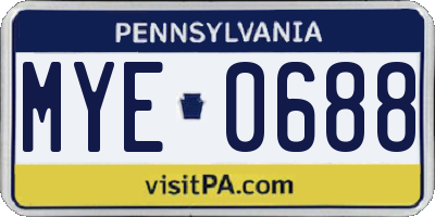 PA license plate MYE0688