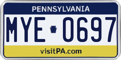 PA license plate MYE0697