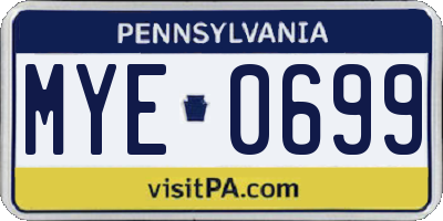 PA license plate MYE0699