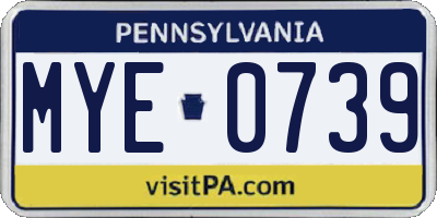PA license plate MYE0739