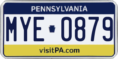 PA license plate MYE0879