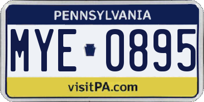 PA license plate MYE0895