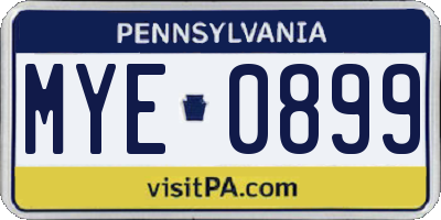 PA license plate MYE0899