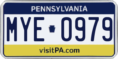 PA license plate MYE0979