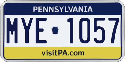 PA license plate MYE1057