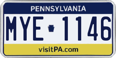 PA license plate MYE1146