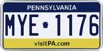 PA license plate MYE1176